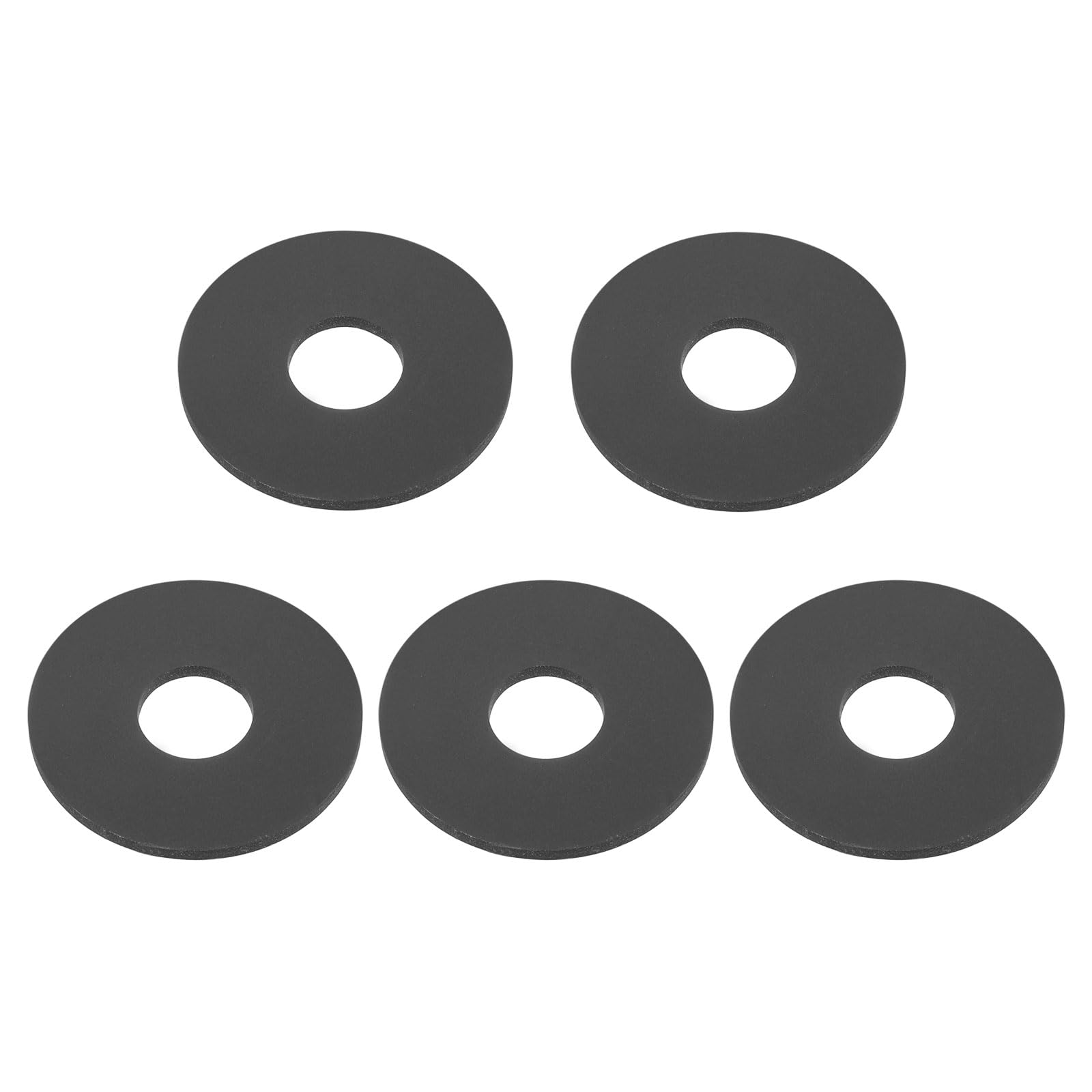 DEFANEX 5Pcs Silicone Flat Washer (ID M12mm OD 35mm Thick 2mm) - Soft & Flexible O Sealing Ring Fastener Sealing Spacer Gasket Accessories for Shower Head Water Hose Valve Pump, Black — image 1