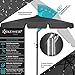 KESSER® Sonnenschirm Balkonschirm Rechteckig LED Solar mit Kurbel Inkl. 2in1 Schutzhülle, Gartenschirm, Schirm 205 × 125cm für Balkon Garten & Terrasse verstellbar knickbar Anthrazit