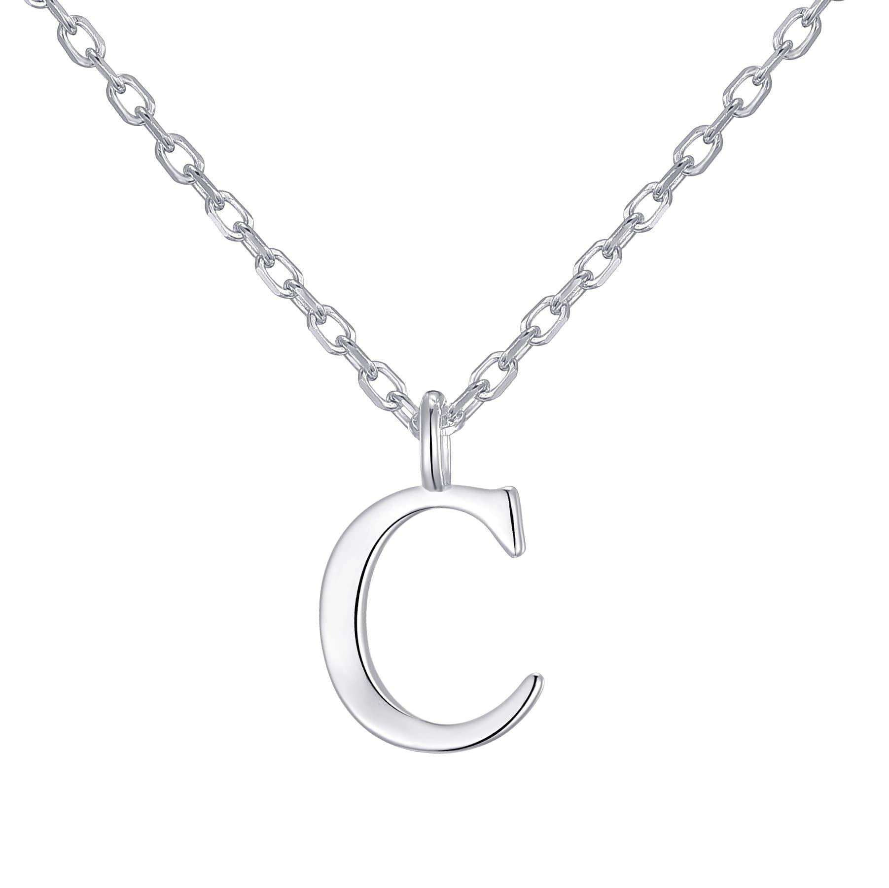 Sterling Silver Initial Necklaces Letter A to Z
