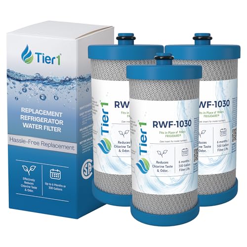 Tier1 RWF1030 WF1CB Refrigerator Water Filter | Replacement for Kenmore 469906, RG100, WF284, NGRG2000, PS503627, 469910 Filter - Up to 18 Months Supply | Easy Install | Great Tasting Water (3-pk)