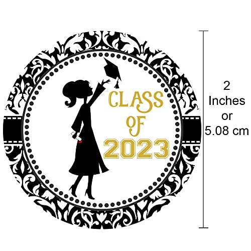 Class Of 2023 Graduation Sticker Labels - Girl Graduate Envelope Seal Card Party Favors - Set Of 30 #TOP1
