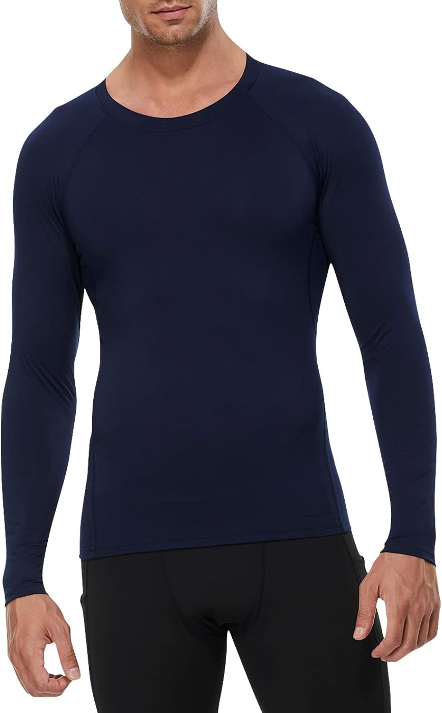 Men's Compression Shirts Long Sleeve Quick Dry Athletic Running T-Shirt Workout Sports Gym Base Layer Tops - Image 2