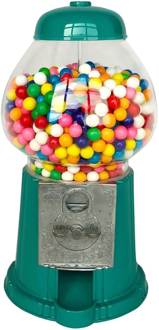 Classic Gumball Machine/Candy Dispenser, 15 Inch With Stand - Teal Green
