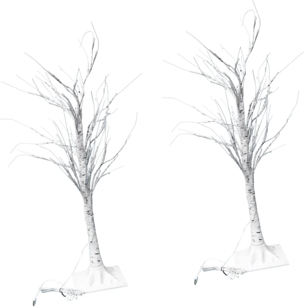 Angoily 2pcs Birch Lamp Plastic Luminous Adornment Desktop Tree Decor Background Decor Lamp for Living Room