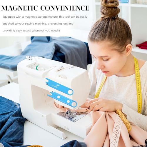 Sewing Machine Needle Threader - Quick Threading Device, Automatic Needle Threader with Magnetic Storage, Magnifier, and Ruler for Quilting, Alterations, and Tailoring - Thumbnail 4