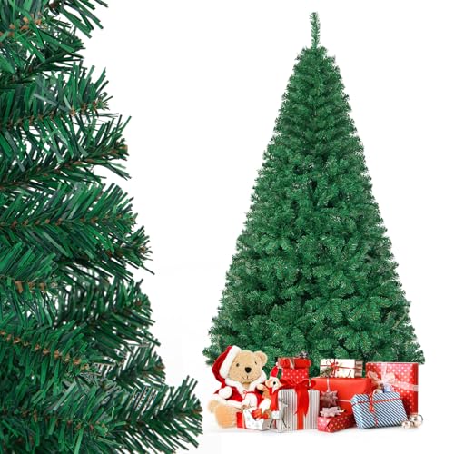 GIANTEX Sapin de Noël Artificiel 210 cm, Arbre de Noël Décoration Intérieur en PVC avec 950 Branches, Support en Métal, Arbre Décoratif pour Maison, Bureau, Apparence Réaliste