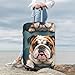 QSMBNET Travel Luggage Cover Funny English Bulldog Spandex Suitcase Protector Washable Baggage Covers Fashion Elastic Scratch-Resistant Luggage Cover Protector Fits 18-32 Inch Luggage