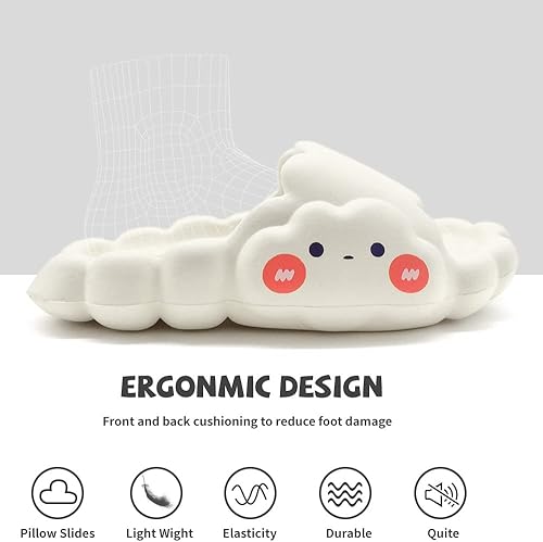 Miniatura 4 de Sandalias y pantuflas de EVA Cloud para mujeres y hombres, para interiores y exteriores, plataforma gruesa de verano, playa, antideslizantes, de