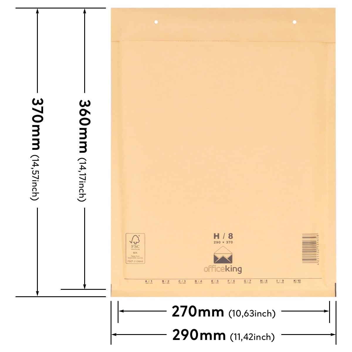 verpacking 1000 Buste gialle imbottite 29 x 37 cm H8 - Buste pluriball, Buste con bolle
