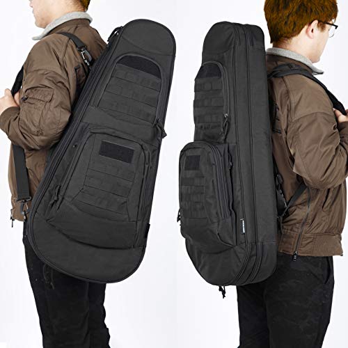 HUNTSEN Tactical Rifle Bag Backpack 30\" Padded Firearm Case Soft Gun Case for Hunting Shooting Range