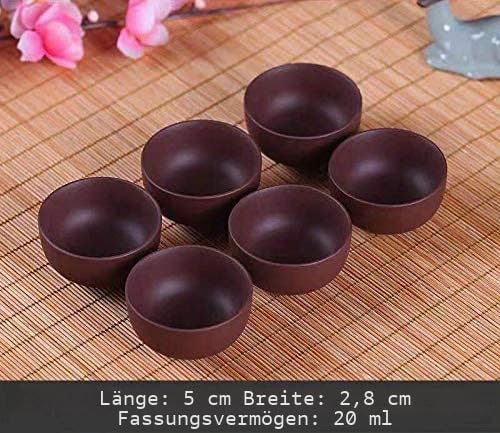 Chinesische Tee-Verkostungstasse, violette Sandbecher, kleine Verkostungstasse, Mini-Teetasse, violetter Sand, Kung-Fu-Teetasse, Keramiktasse, Teeschale, Tasse, 6er-Set (lila)