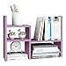 Jerry & Maggie Desktop Organizer Office Storage Rack Adjustable Wood Display Shelf Birthday Gifts Toy Home Decor Free Style Rotation Display True Natural Stand Shelf (Violet)