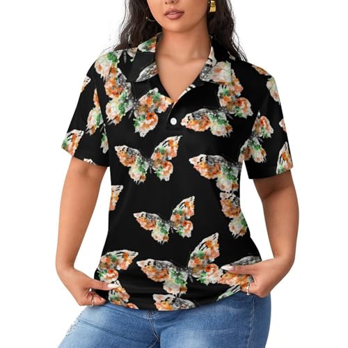 Polo de tenis para mujer con cuello clásico y diseño de acuarela