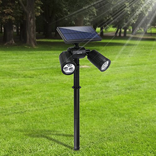 Lampade Solari da Giardino FKANT 2 in 1 Lampada Solare da Esterno con 6 LED luminosi, IP65 Impermeabile, Illuminazione Giardino Estremamente Flessibile con Pannello Solare ad Alta Efficienza (606)