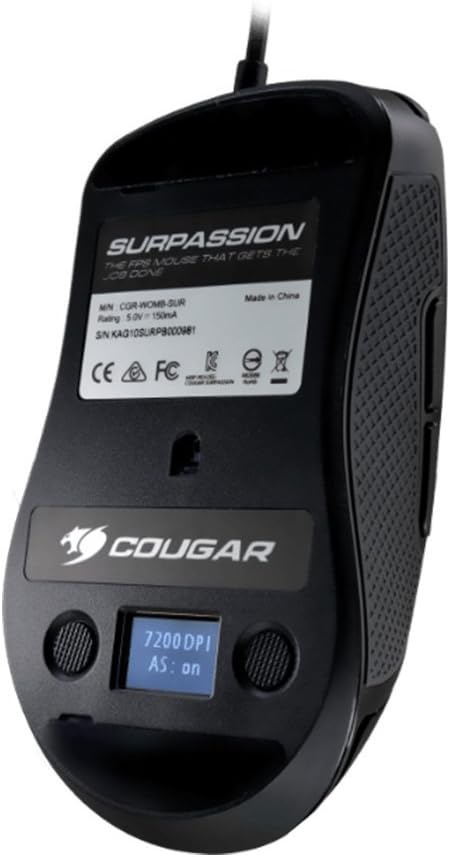 Featured Product Cougar SURPASSION Gaming Mouse - with On-Board LCD Screen - PixArt PMW3330 Sensor - 50-7,200 DPI On-Board Setting