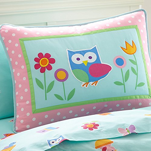 Image of Wildkin Lightweight Full Comforter Set, 100% Cotton Full Comforter with Embroidered Details, Includes Two Matching Shams, Coordinates with Other Room Decor, Olive Kids Design,Birdie
