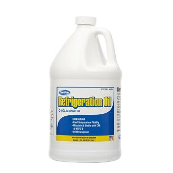 Mineral Refrigeration Oil C-4/GS, 1 Gallon, 68/300 SUS, Designed for A/C & Refrigeration Compressors, High-Speed Compressor Oil, Suitable for Low-Temperature Applications 45-004