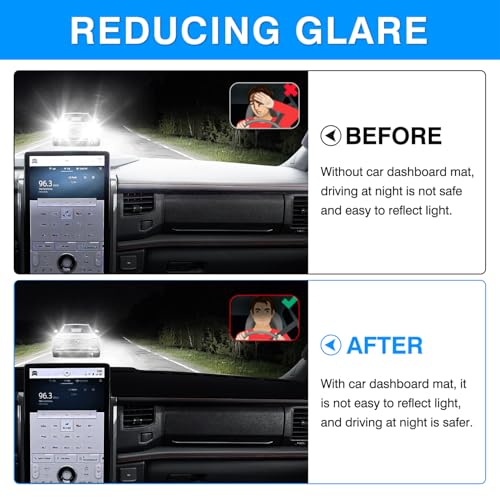 Image of Autorder Dashboard Cover Mat for 2022-2025 2026 Ford F-150 Lightning F150 Accessories Dash Cover Flannel Dash Mat Sunshade Glare UV Rays Protector (Only fit for 15.5-inch Touchscreen)