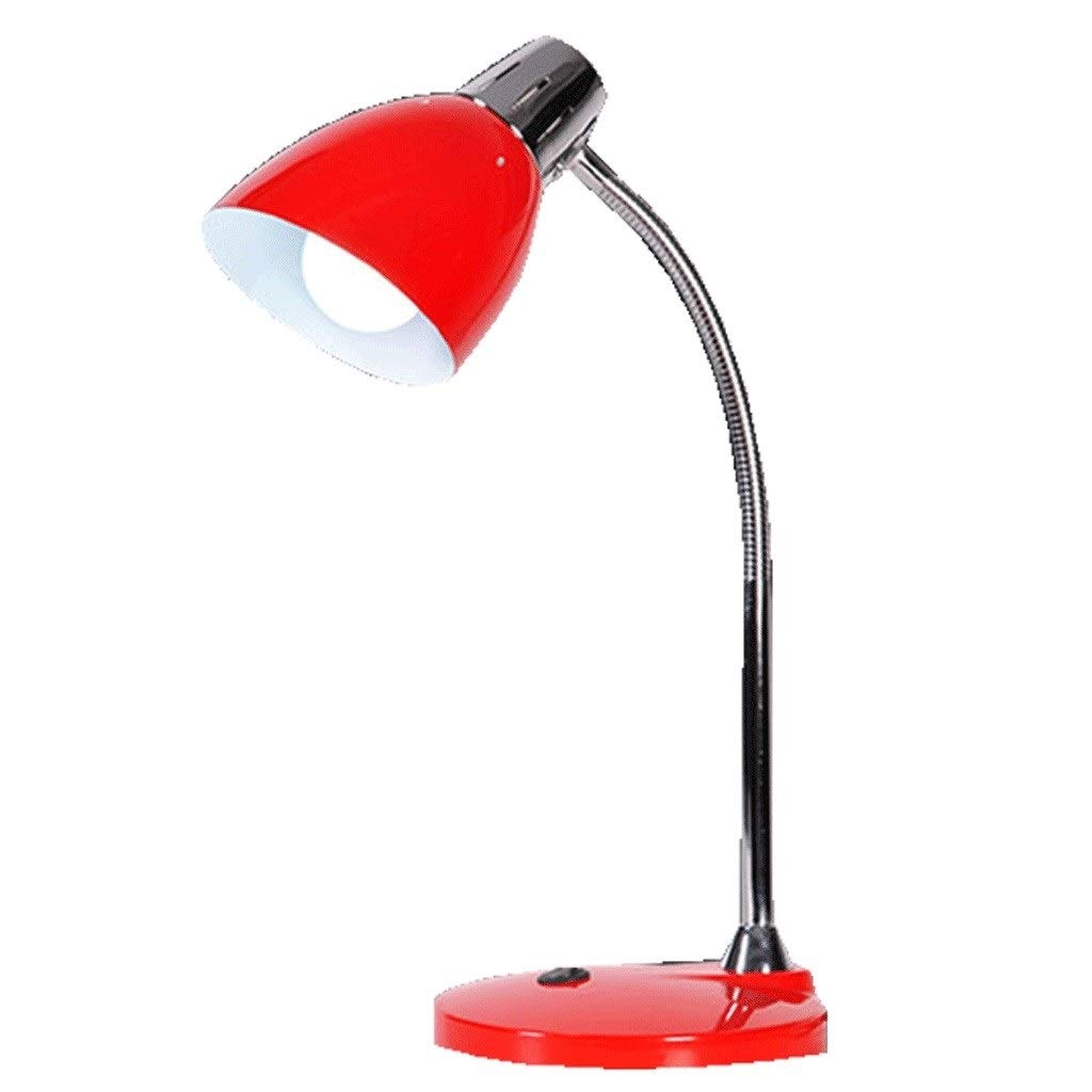 yaya Desk lamp Metal Desk Lamp Bedroom Study Reading Dimmable Eye Protection Table Lamp Touch Lamp Work Office Dormitory Light Eye-caring Table Lamps (Color : Red)