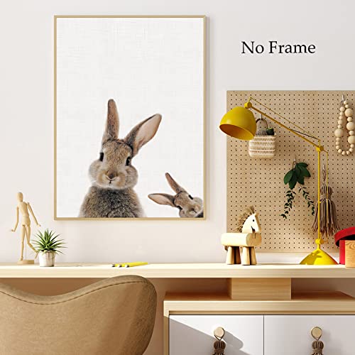 Rabbit Canvas Wall Art Cute Animal Artwork Nursery Bunny Picture Baby Animal Painting Funny Animal Art Print Bunny Rabbit Wall Art Watercolor Nursery Print Bunny Poster For Girls Room 16X24In No Frame #TOP6