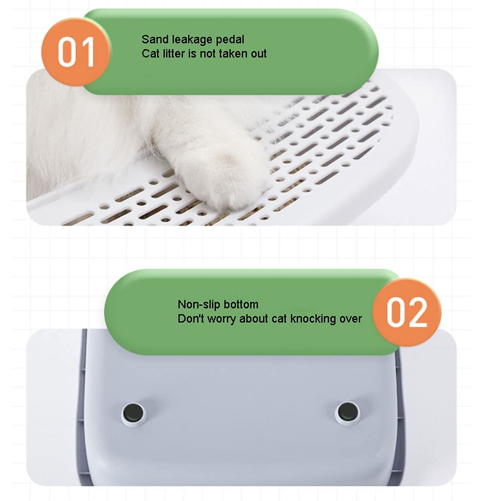 Cajas de Arena Caja de arena de gato Semi-cerrado Gran desodorante y apertura de arena Caja de arena a prueba de arena Box Gato de inodoro Suministros, adecuados para gatos entre 20 kg Arenero ​Gatos