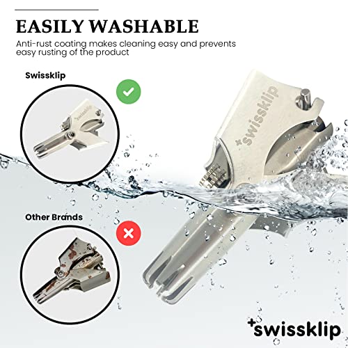Swissklip Nose Hair Trimmer For Men I Manual Nose Hair Trimmer For Women I Stainless Steel Nose Hair Remover For Men & Women I Easy To Use Ear Hair Trimmer I Keep Your Nose Neat And Clean! #TOP1