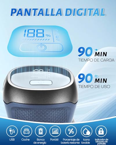 Trongle Afeitadora Cabeza Hombre 6D, Máquina Afeitar Cabeza Eléctrica Recargable Wet&Dry, Carga Rápida USB-C, Pantalla LED, Cabezas Rotatorias, Cabezal Desmontable, Impermeable IPX6, Regalo para Él - imagen 5