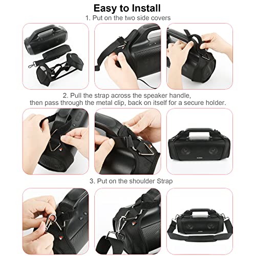 Txesign Travel Carrying Strap Case For Anker Soundcore Motion Boom Outdoor Speaker, Adjustable Shoulder Strap With Two Side Covers Travel Carrying Case Speaker Cover For Anker Soundcore Motion #TOP7
