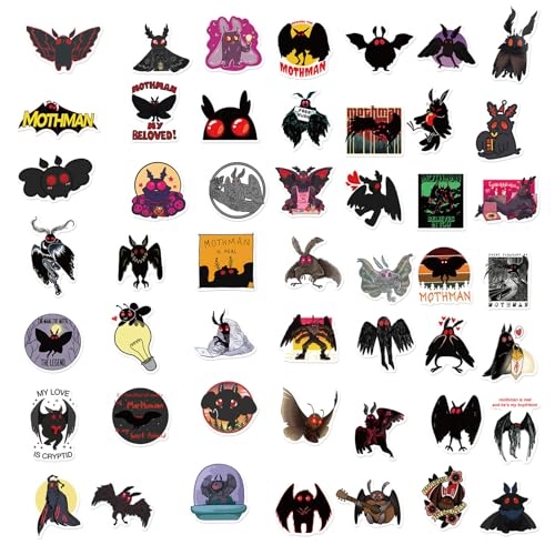 Calcomanías de Mothman para decorar tu monopatín, botella de agua y objetos personales 6