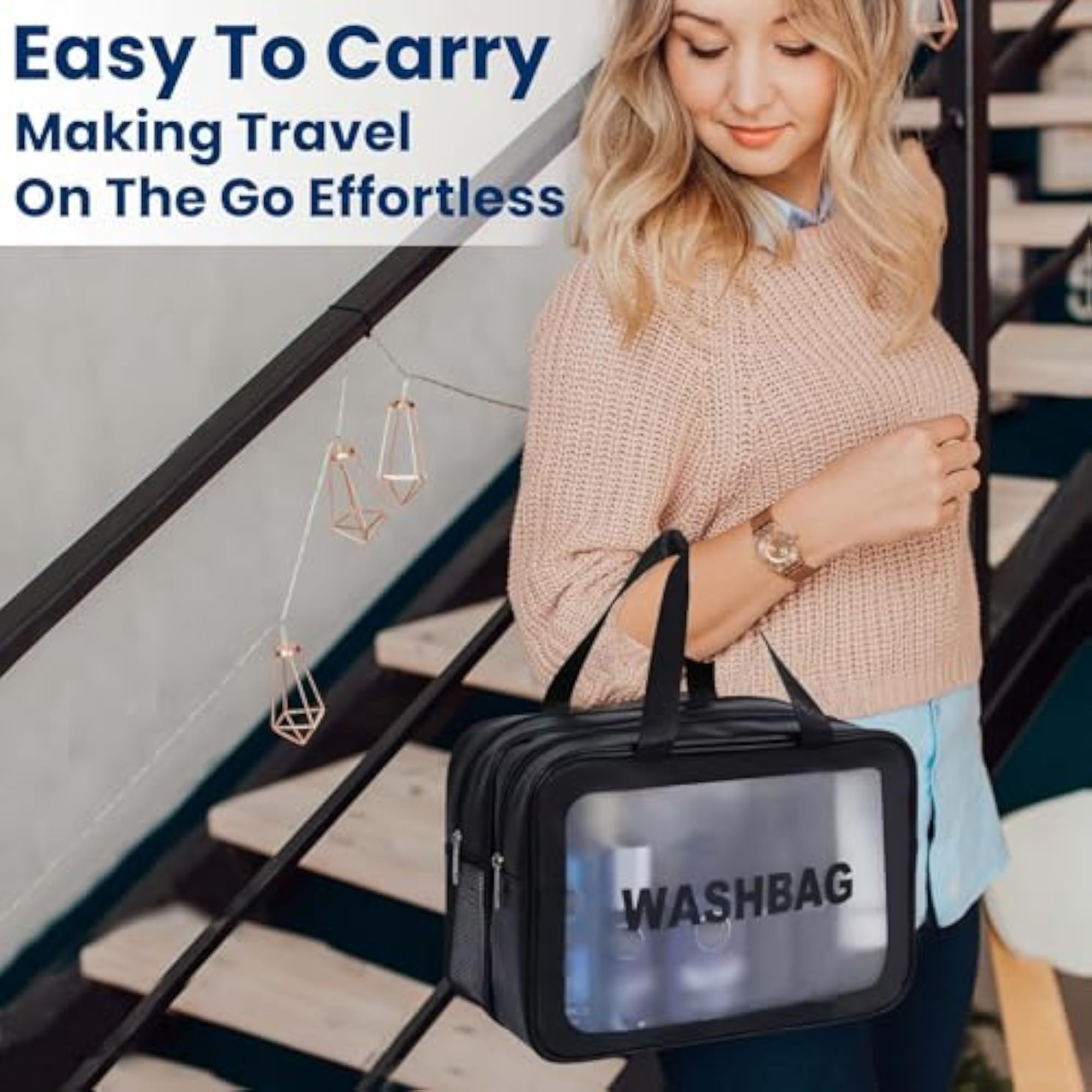 Pvc Washbag Dual Compartment Makeup Organiser Pouch