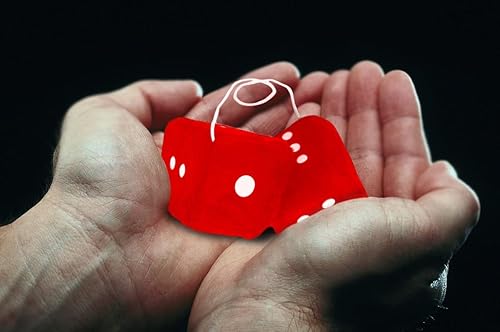 Miniatura 8 de ZONETECH Par de dados difusos de espejo rosa y blanco, 2 unidades, 3 pulgadas, para colgar en el auto