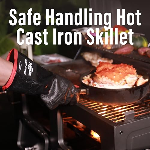 RAPICCA BBQ Grill Gloves, 932°F Heat Resistant Neoprene, 14 in XL - Image 4