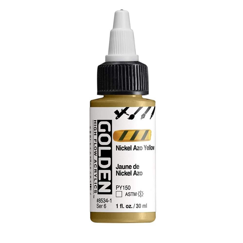 Golden 0008534-1 High Flow Acrylic Nickel Azo Yellow 1oz.