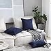 Home Brilliant Striped Corduroy Decorative Pillow Covers 18x18 Throw Pillows for Couch Set of 2 Accent Pillowcase Cushion Cover for Chair, 18 x 18 inch, Navy Blue