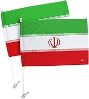 Vista 133 de Bandera de Estados Unidos con poste para coche, bandera para carros, 2 unidades, bandera de América, capó para auto, 4 de julio, decoración