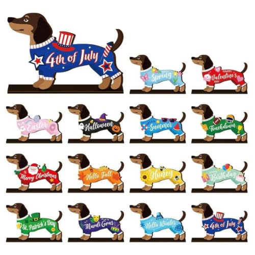Interchangeable Holiday Wooden Animal Decor Magnetic Figurine (B)