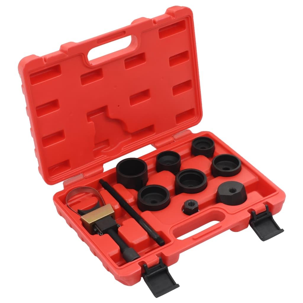 Set di attrezzi per boccole del manubrio longitudinale in acciaio con valigetta per BMW Serie 1 3 E81-88 F20 E90-93 asse posteriore montaggio smontaggio riparazione manutenzione fai da te
