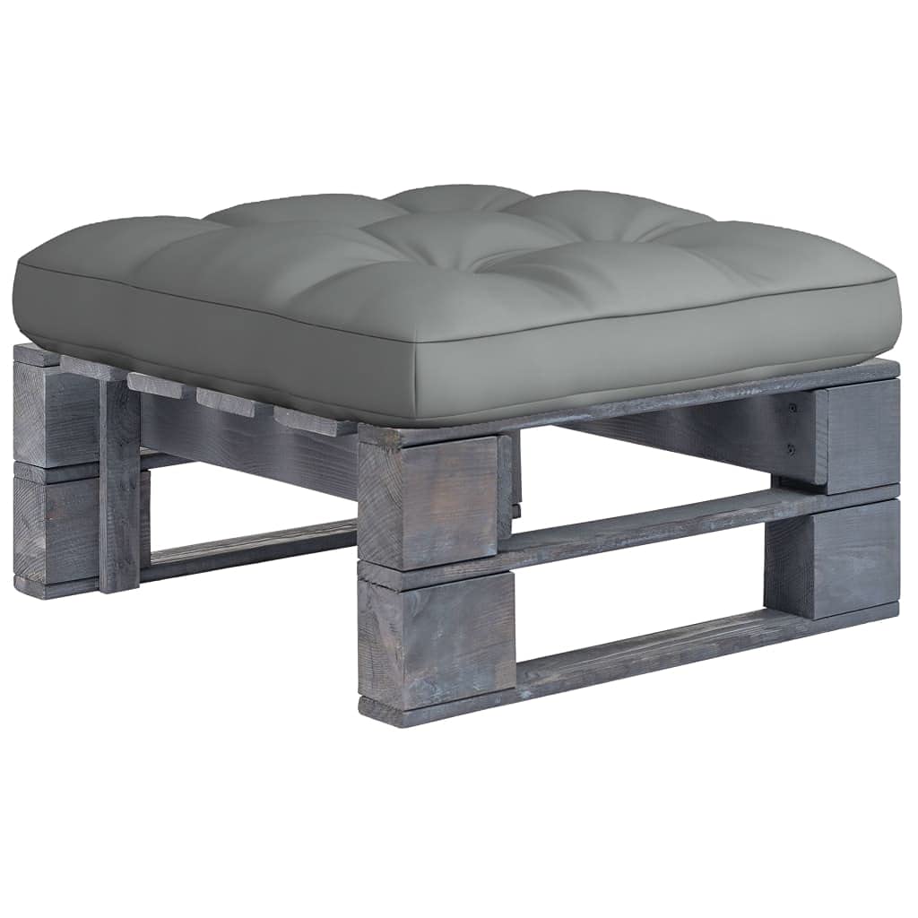 Générique Pouf Palette de Jardin Bois de pin imprégné de Gris,Meubles,Mobilier de Jardin,Sièges de Jardin,Éléments pour canapés modulables de Jardin,12.66 kg,Gris,3066411