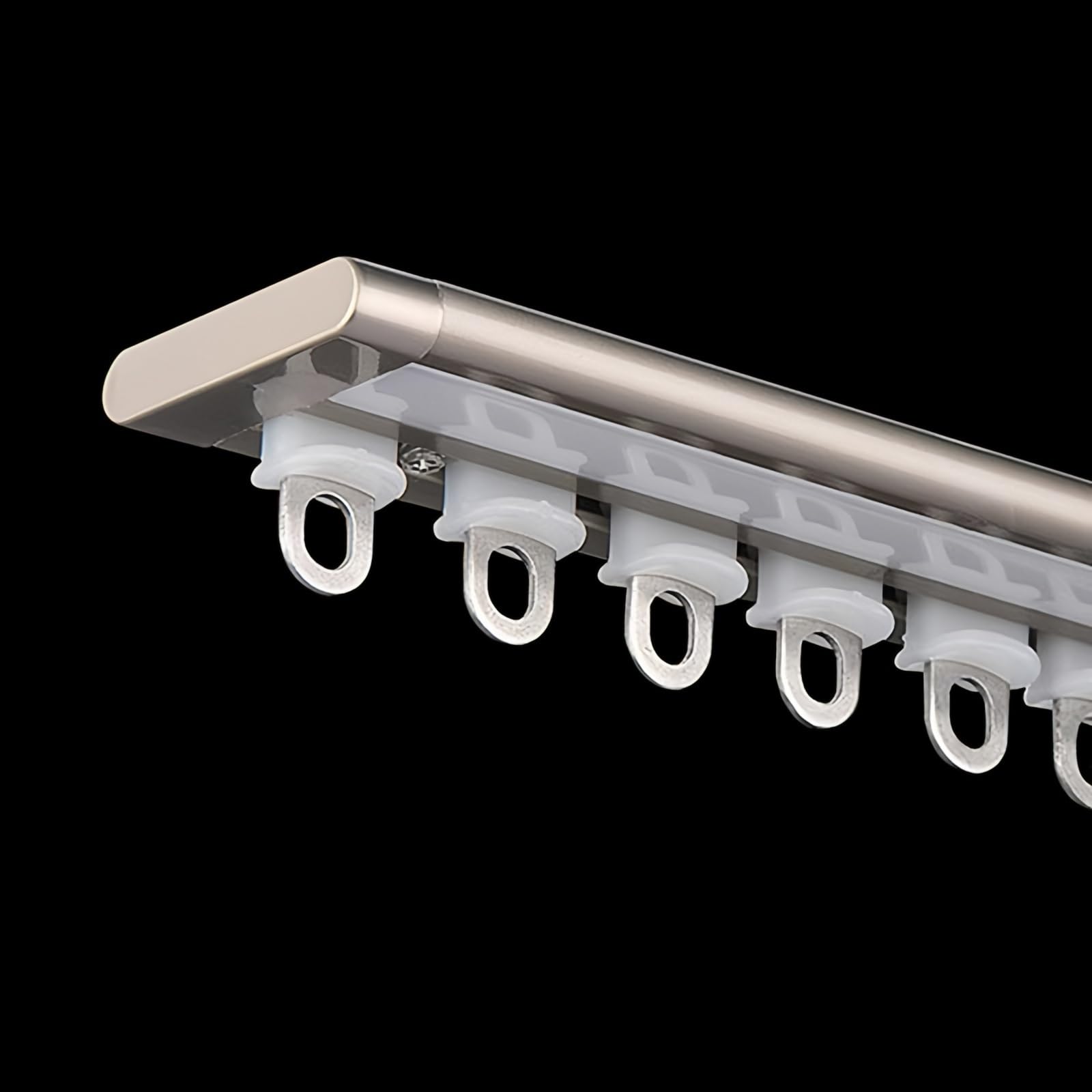 System szyn do zasłon sufitowych, zestaw aluminiowych karniszy, przesuwny karnisz, łatwy montaż, szyna sufitowa, do zasłon, szampański, 210 cm