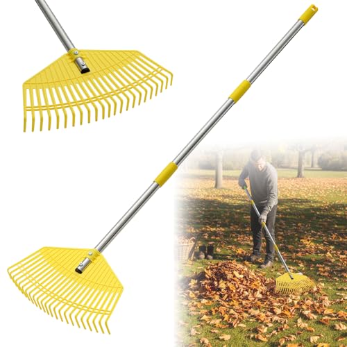 Rastrillo de hojas plástico ligero con mango ajustable miniatura 1