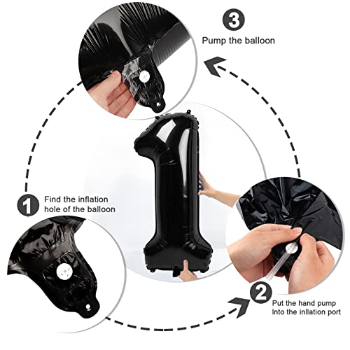 Number 60 Balloon Large 40 Inch Black Giant Jumbo Digit Mylar Foil Helium Balloons for Birthday Party Celebration Graduations Anniversary Photo Shoot - 4