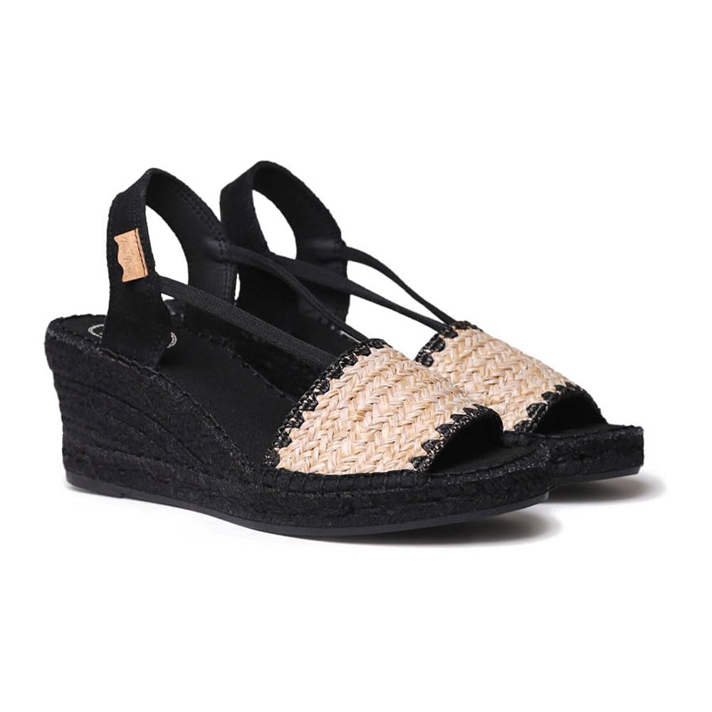 TONI PONS Giungla -IP Espadrillas di iuta con zeppa da donna, colore: nero