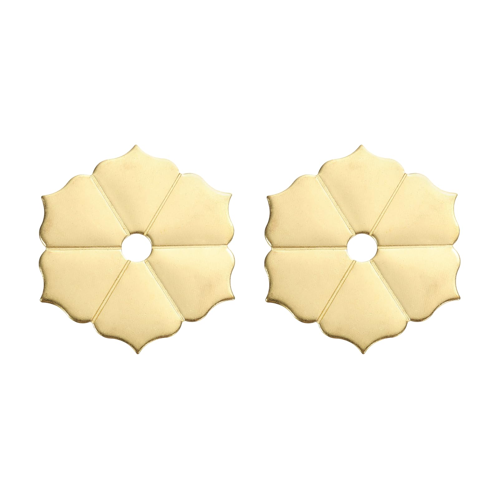 QUARKZMAN 2Pcs Placca Posteriore Pomello Armadio, 1.77 Pollici Forma Esagonale Fiore Placca Posteriore Ottone Rondelle Decorazione Classica Mobili Guarnizione Per Cassetti Armadi Ante