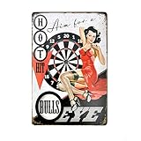 MMTRACY Hot Hit Aim for a Bulls Eye Metal Tin Signs Vintage 12