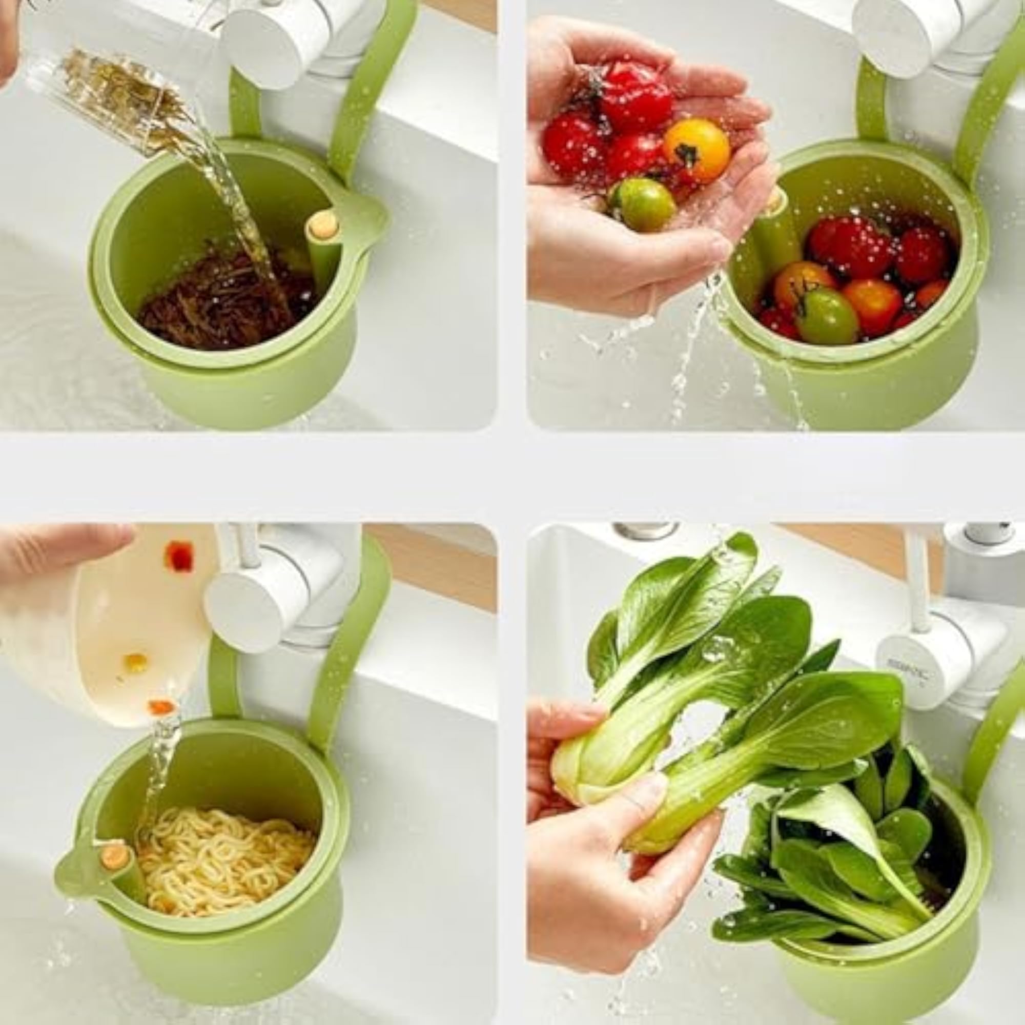 Kitchen Sink Drain Basket, Automatic Strainer Press