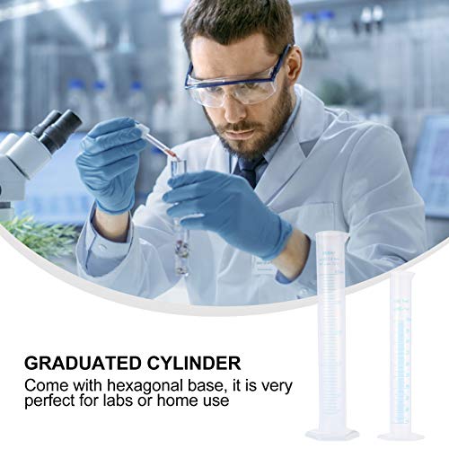 ULTECHNOVO Cilindro de Medição de Plástico 4 Unidades 100Ml / 250Ml Provetas de Tubo de Ensaio de Ci