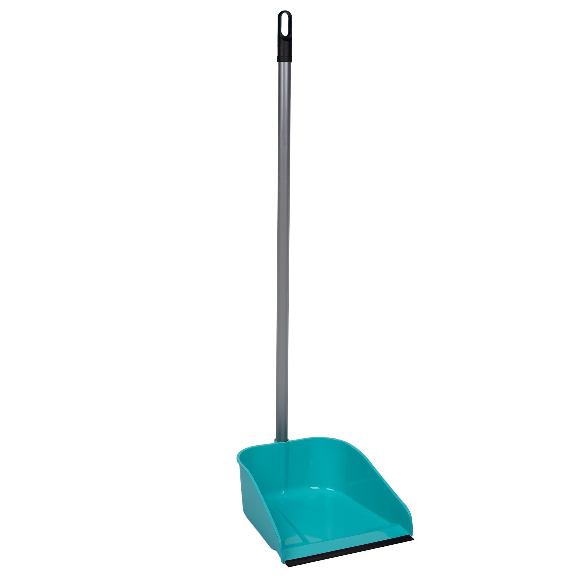 Cofan Recogedor Fijo con Borde de Goma y Mango Metálico | Color: Verde Agua | Ideal para la Limpieza del Hogar