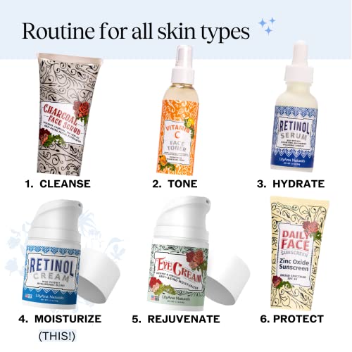 LilyAna Naturals Retinol Cream for Face - Made in USA, Retinol Cream, Anti Aging Cream, Retinol Moisturizer for Face and Neck, Wrinkle Cream for Face, Retinol Complex - 1.7oz - 2 Pack - Image 5