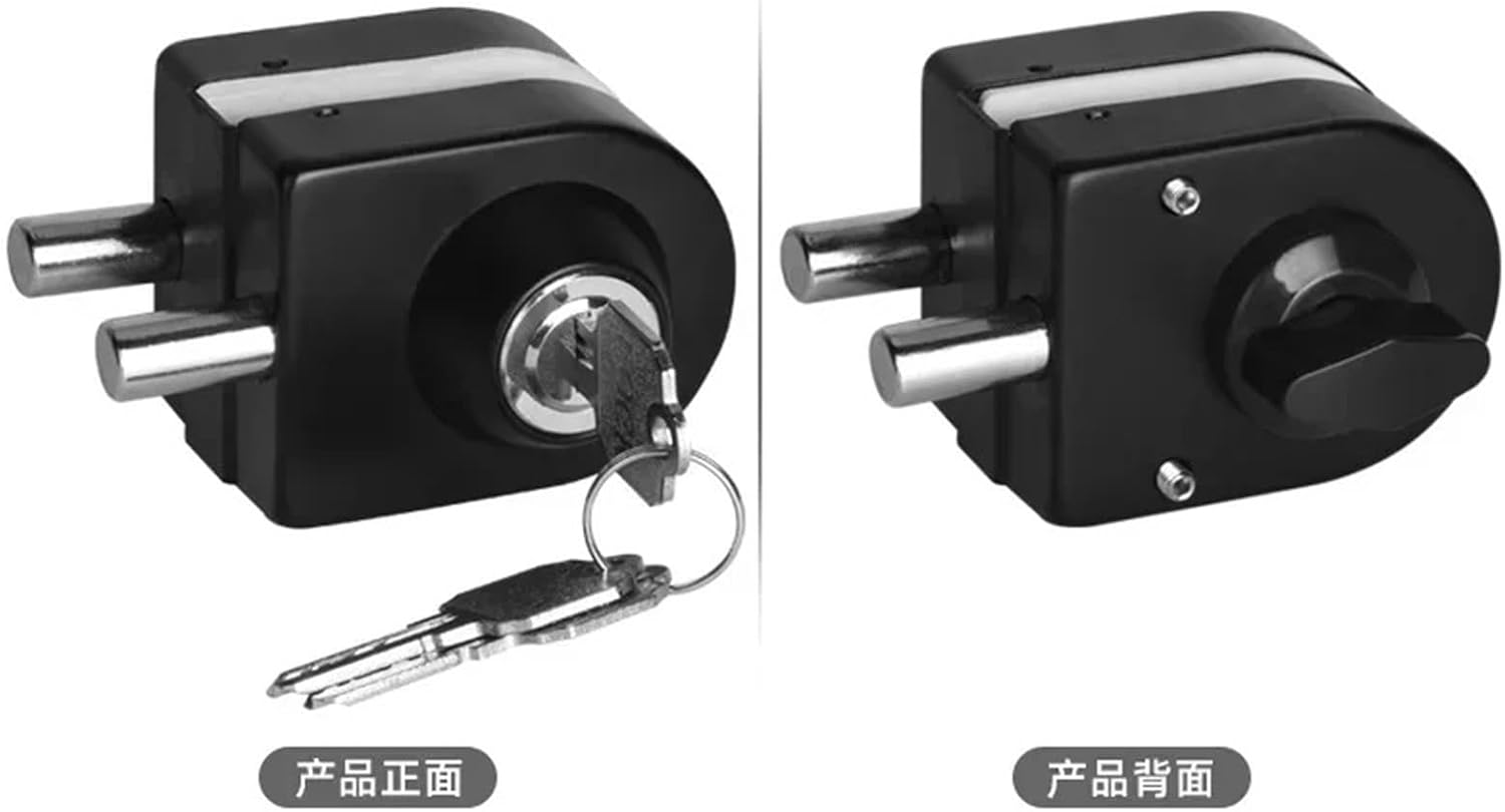 Hole Free for 8-12mm Thick Glass Stainless Steel Lock Office Frameless Tempered Glass Lock Sliding Door knob Latch(Brushed Silver -A)