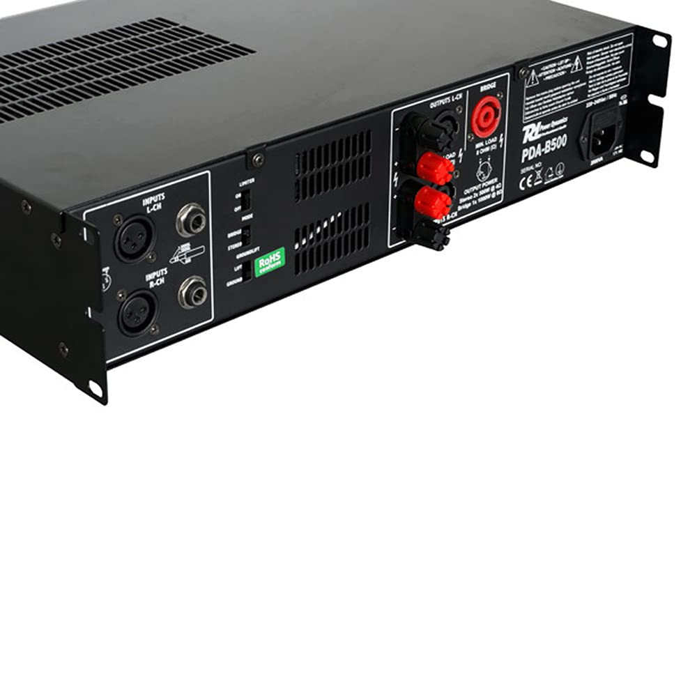 Power Dynamics PDA-B500 - Amplificateur Professionnel, Puissance 500 Watts, Ventilateur Silencieux, Utilisation Mobile, Stéréo ou Bridgé, Idéal pour les Concerts, Fêtes